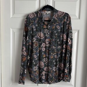 Loft Outlet Floral Long Sleeve Button-Up Shirt